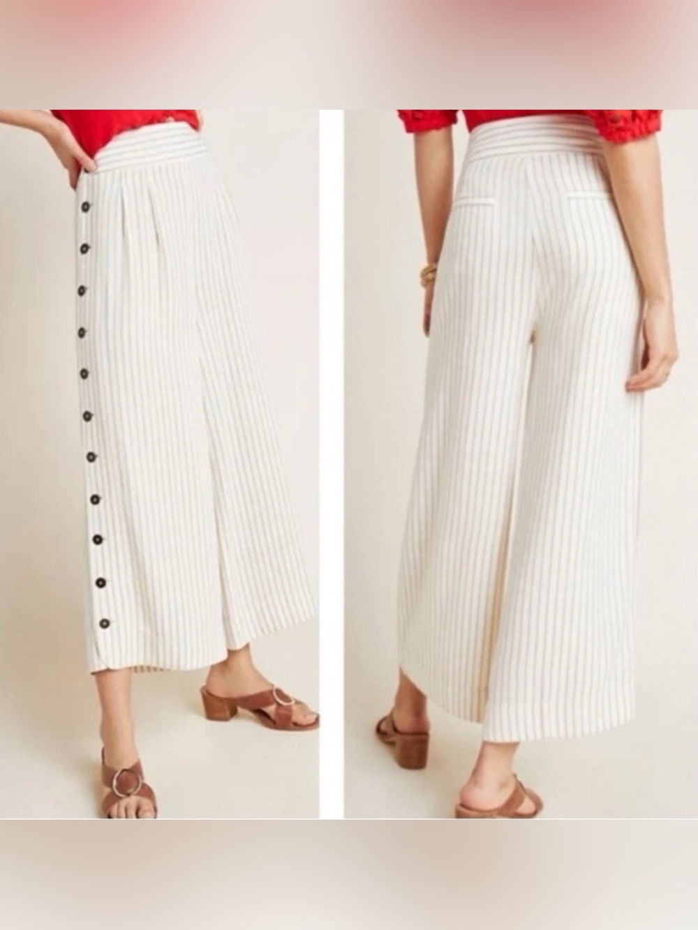 By Anthropologie Buttoned Wide-Leg Pants
Size 2
